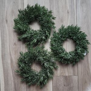 Set of Three Green Pine Wreaths
